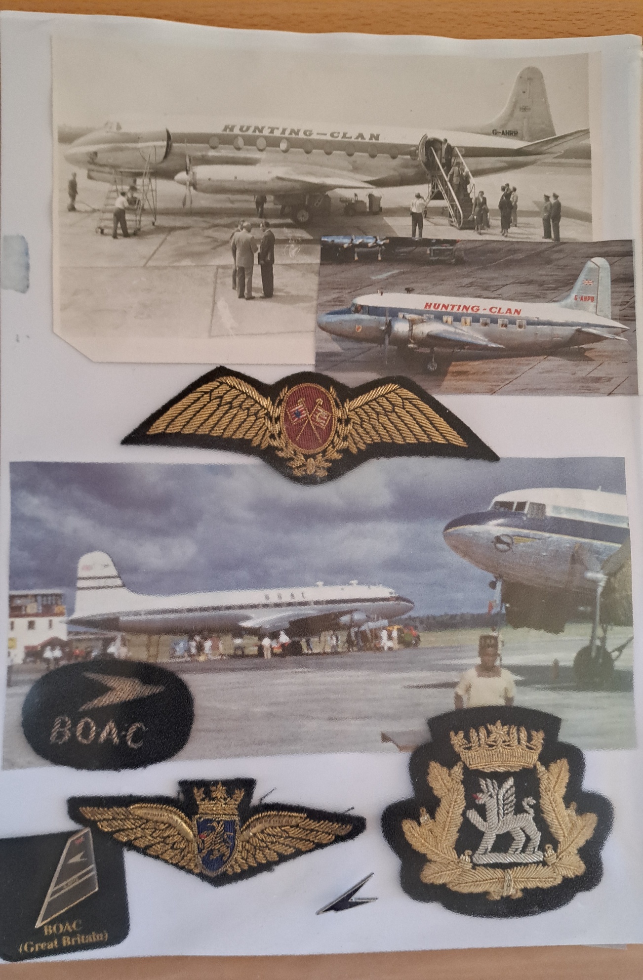 A collection of British airline badges,  wings and patches for sale