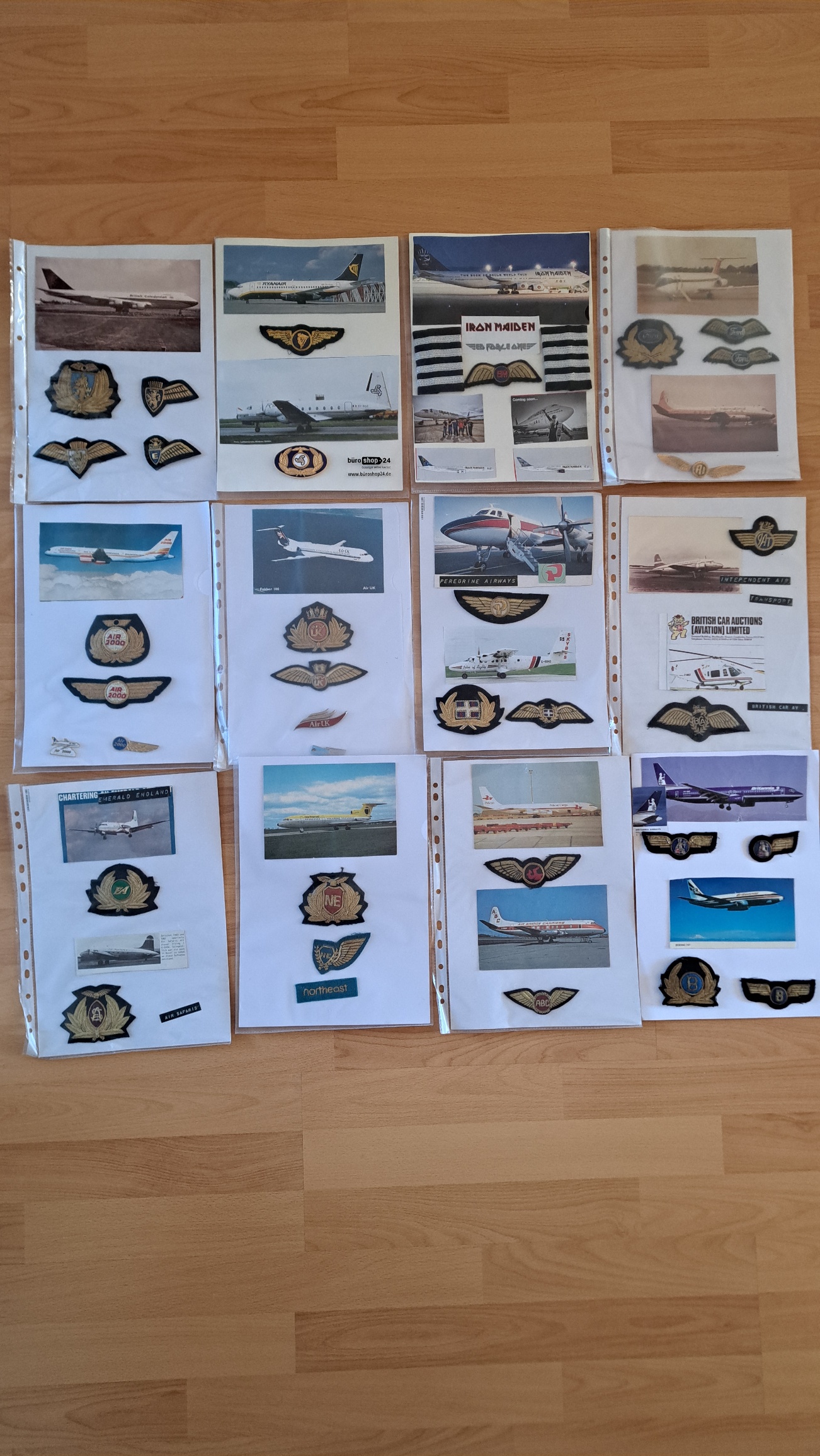 A collection of British airline badges,  wings and patches for sale