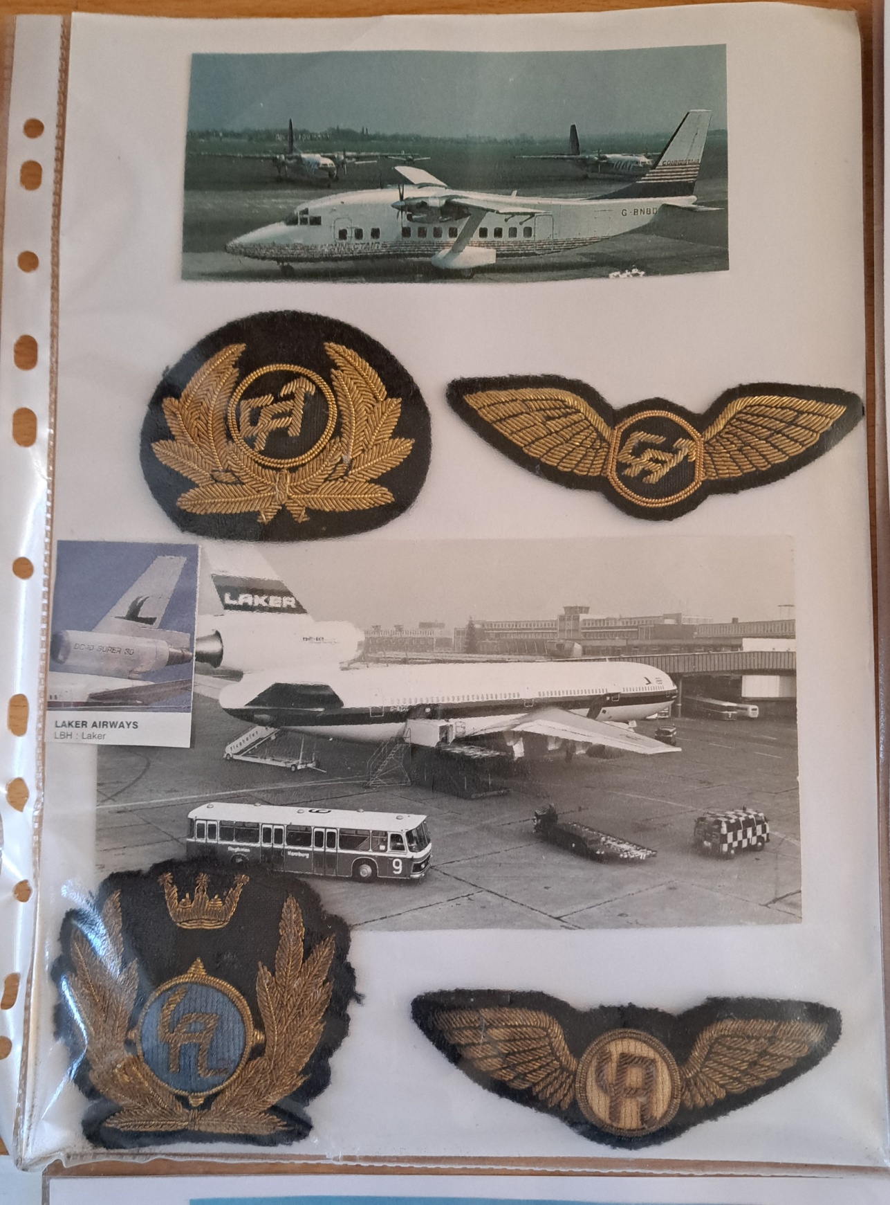 A collection of British airline badges,  wings and patches for sale