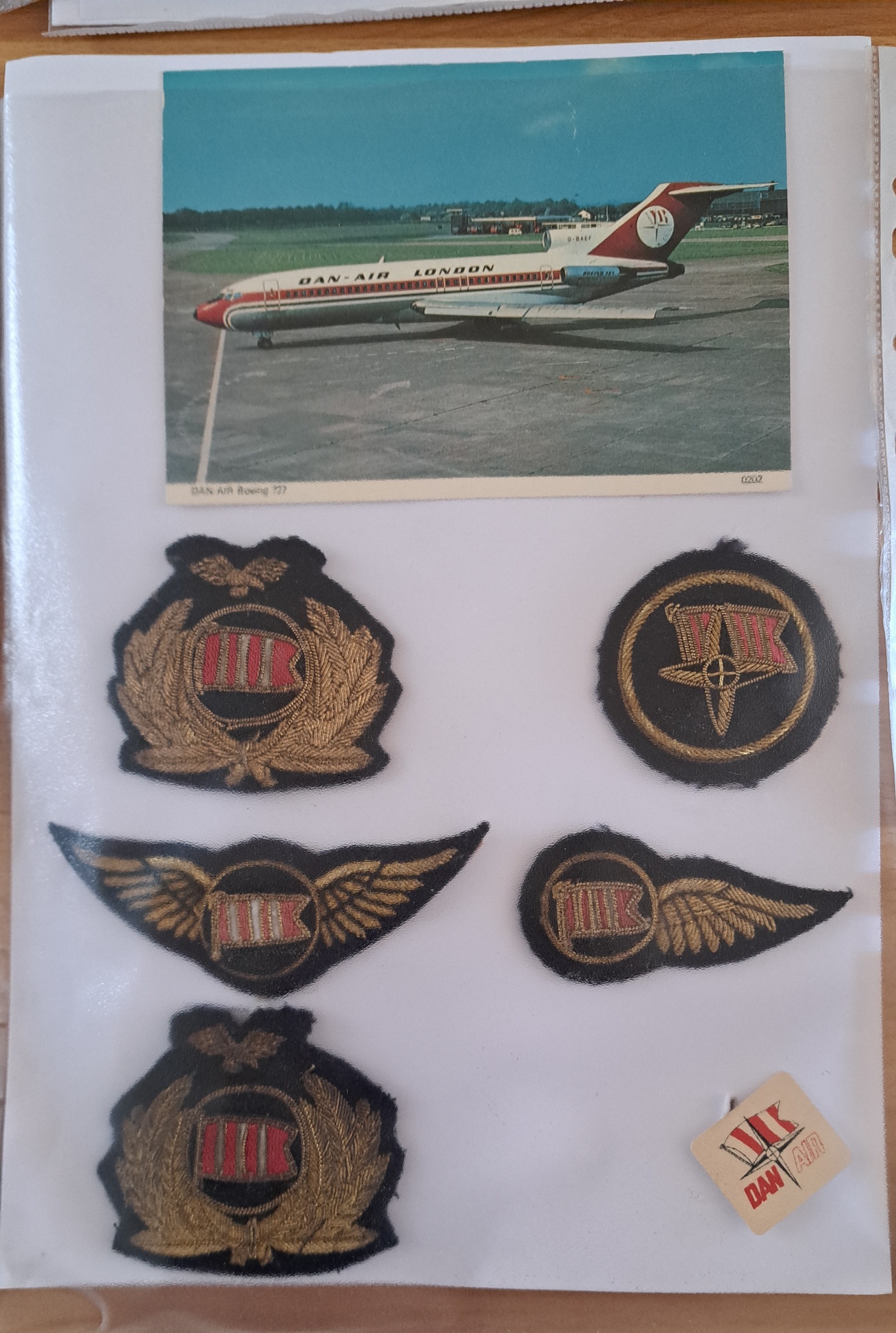 A collection of British airline badges,  wings and patches for sale