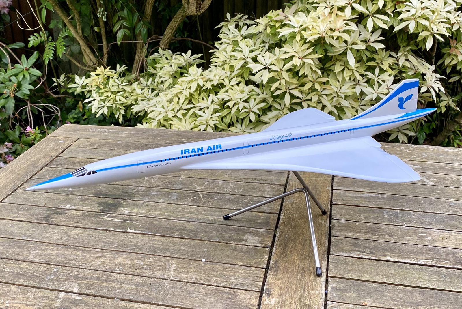 Refinished  Space Models 1/100 Iran Air Concorde model for sale